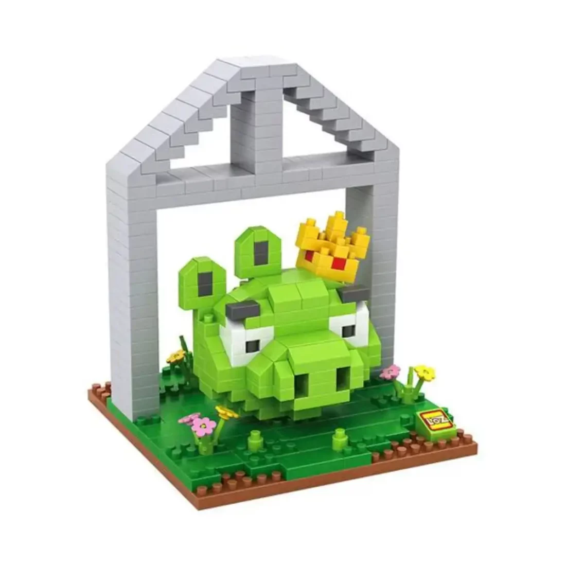 construcciones bloques juguete cerdo angry birds verde