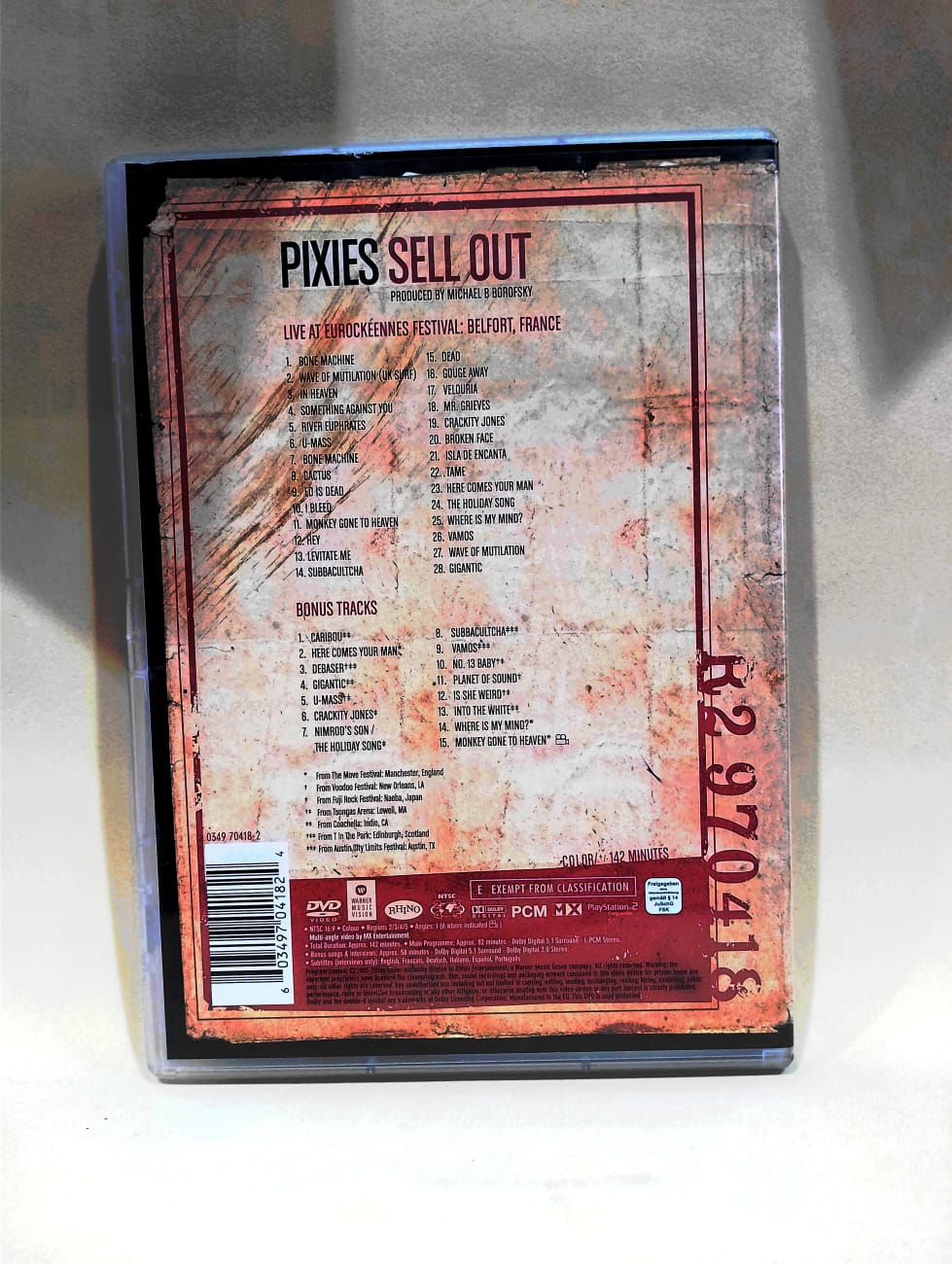 Pixies 2004 tour DVD back