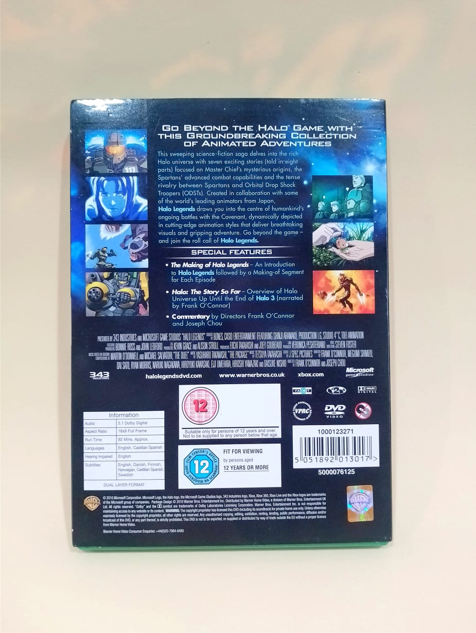 Halo Legends DVD Master Chief Movie Anime XBOX Details